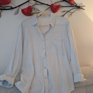Chic Striped Button-Up Blouse
